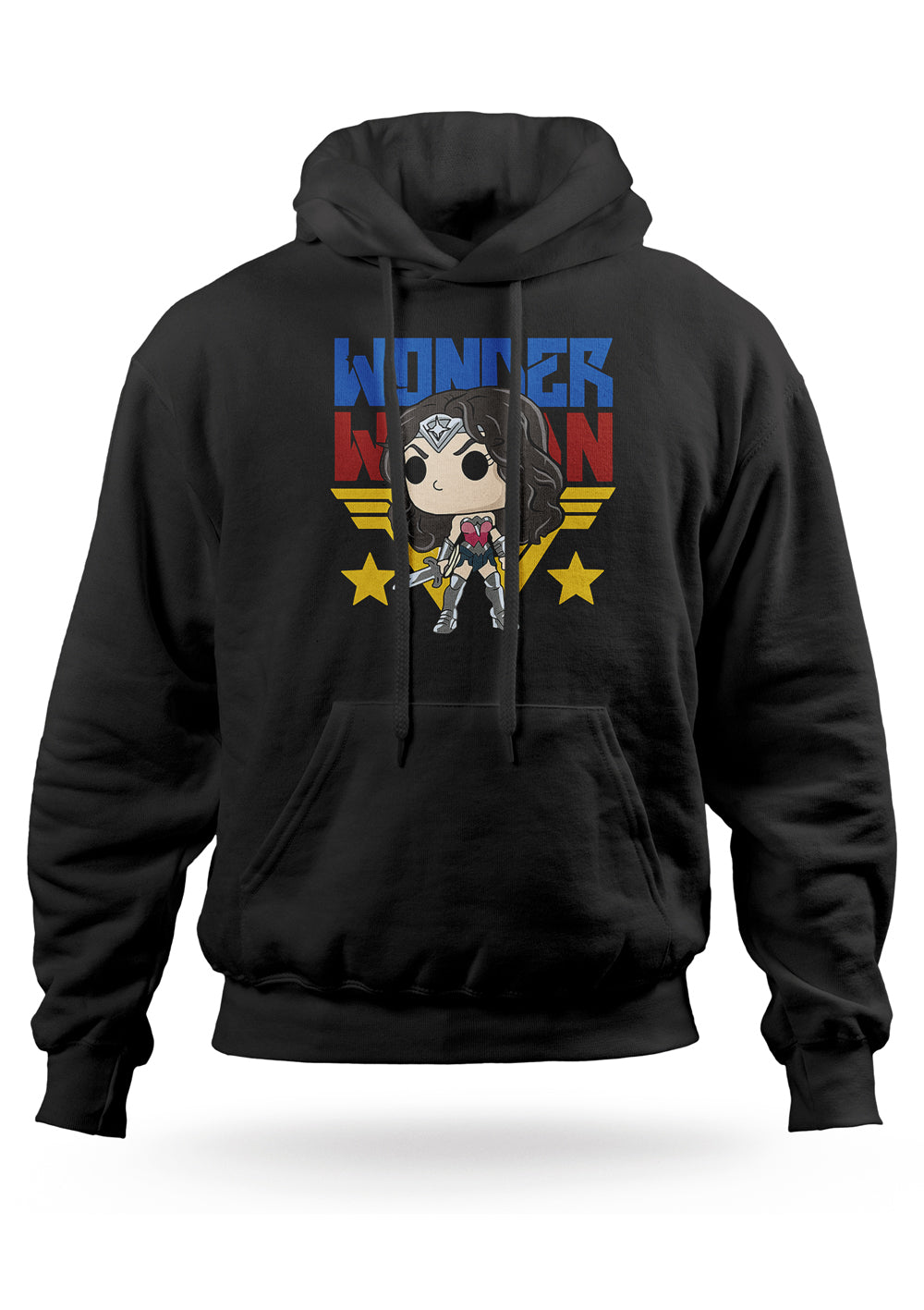 Felpa con Cappuccio Caricatura Wonder Woman Supereroi-0