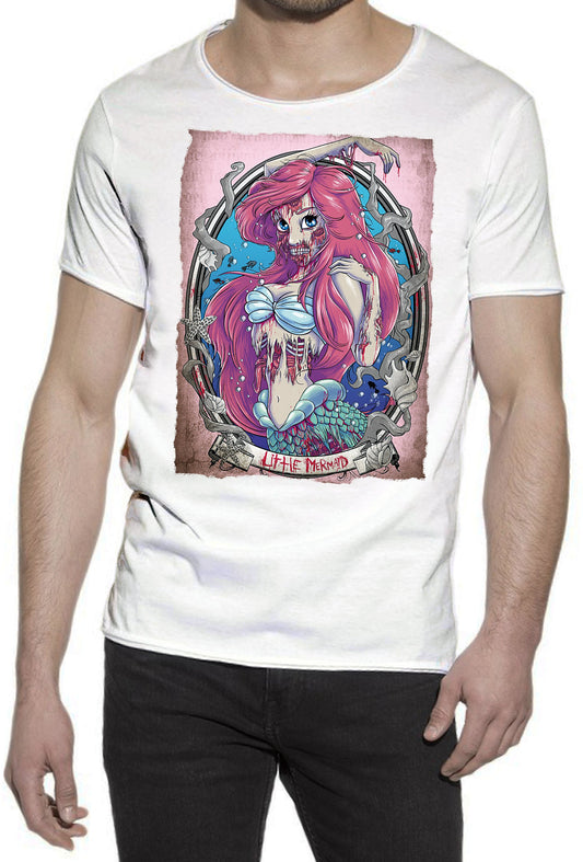 Disney Zombie Princess 1 Cartoon Fumetti 2050-15 T-shirt Urban Slub Men Uomo 100% Cotone Fiammato JK-0