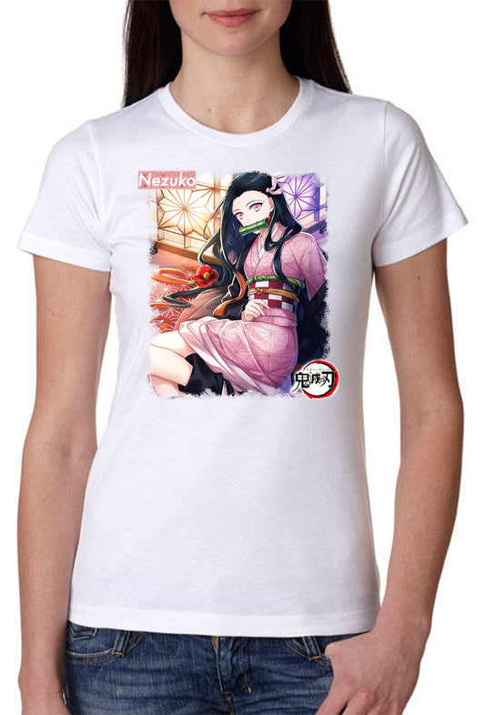 Demon Slayer NezukoK Manga Anime Fumetti 6016-3 Lady Donna 100% Cotone Pettinato JK-0