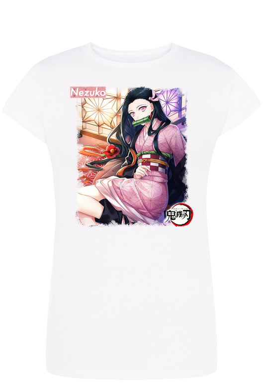 Demon Slayer NezukoK Manga Anime Fumetti 6016-3 Lady Donna 100% Cotone Pettinato JK-1